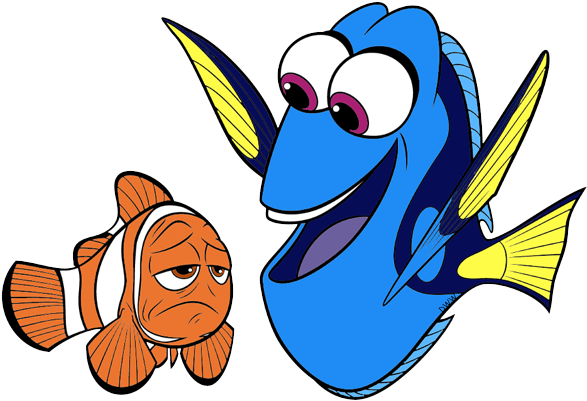 Jpg Dory Clip Art Disney Galore Marlin - Dory And Marlin Drawing (600x403), Png Download