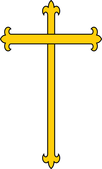 Gold Cross Clip Art - Gold Cross Clipart Transparent (360x594), Png Download
