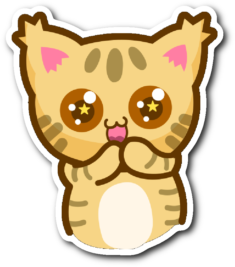 Cute Cat Stickers Series - Cat (1064x1064), Png Download