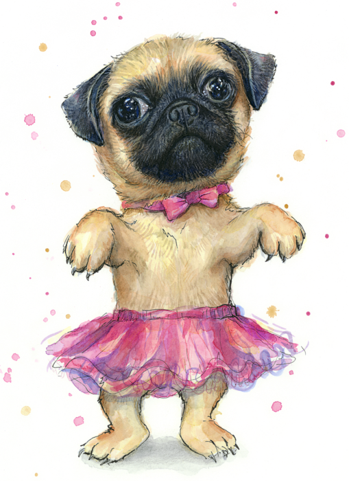 Bleed Area May Not Be Visible - Cute Pug Puppy (509x700), Png Download