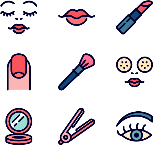 Beauty 100 Icons - Iconos Make Up Png (600x564), Png Download