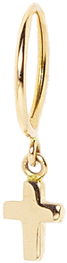 Clipart Free Download Bobo Kt Rose Gold With Ecr - Png Gold Cross Earring (400x400), Png Download