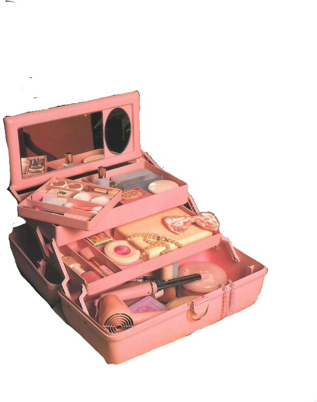 Pink Makeup Box Polyvore Moodboard Filler - Vintage Pink Aesthetic (640x828), Png Download