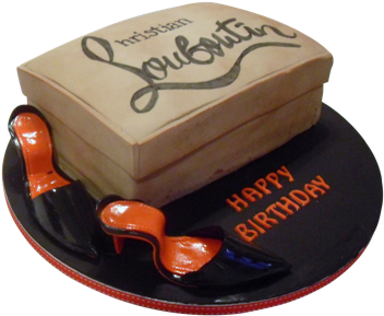 Designer Shoes And Shoe Box Birthday Cake - Cake (460x345), Png Download