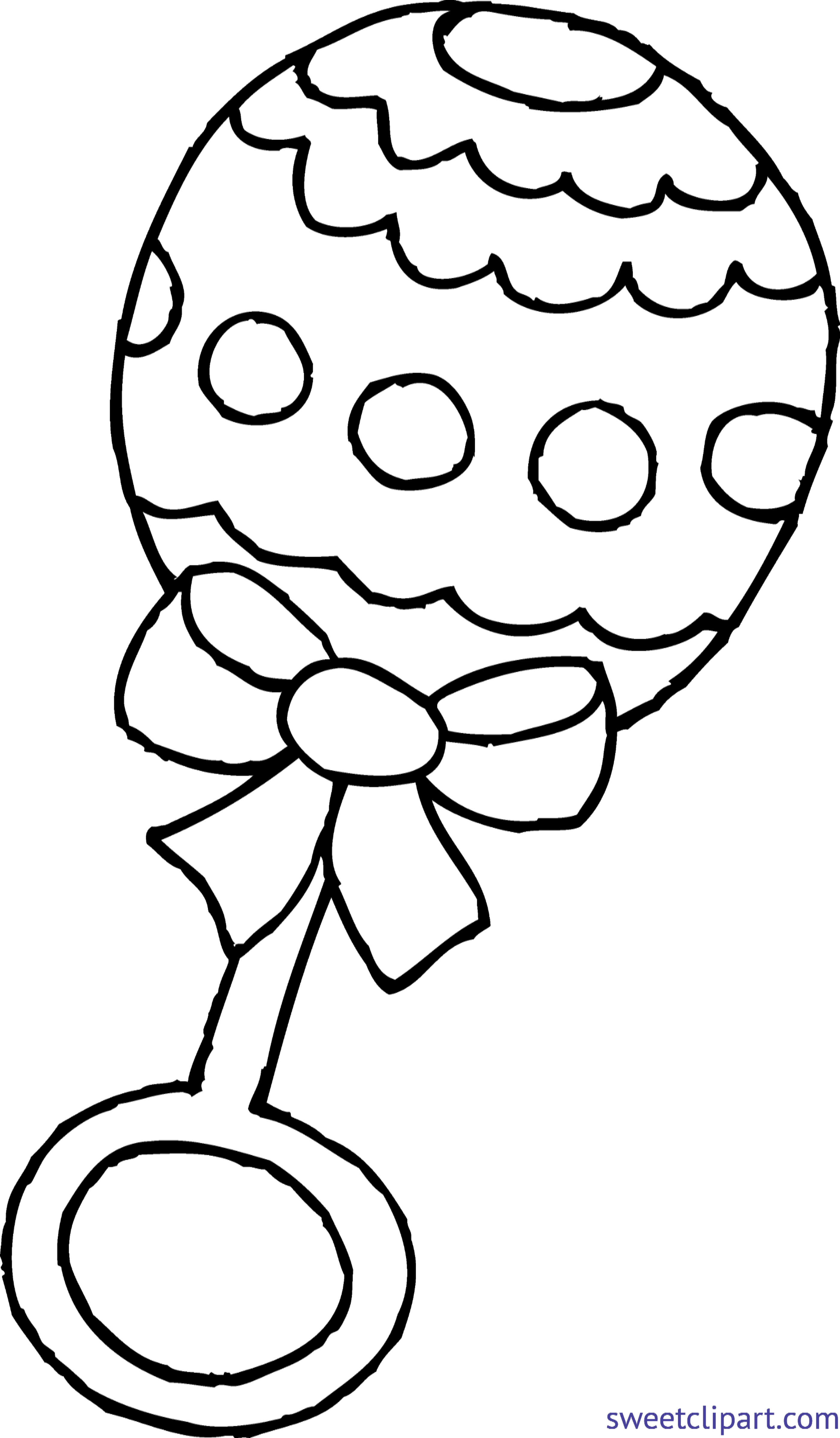 Baby Rattle Coloring Page Clip Art Sweet Unique Rattles - Black And White Baby Shower Clip Art (2803x4798), Png Download