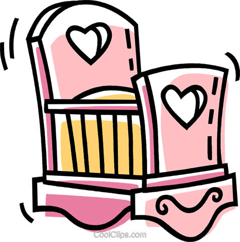 Baby's Crib Royalty Free Vector Clip Art Illustration - Baby Crib Clip Art (477x480), Png Download