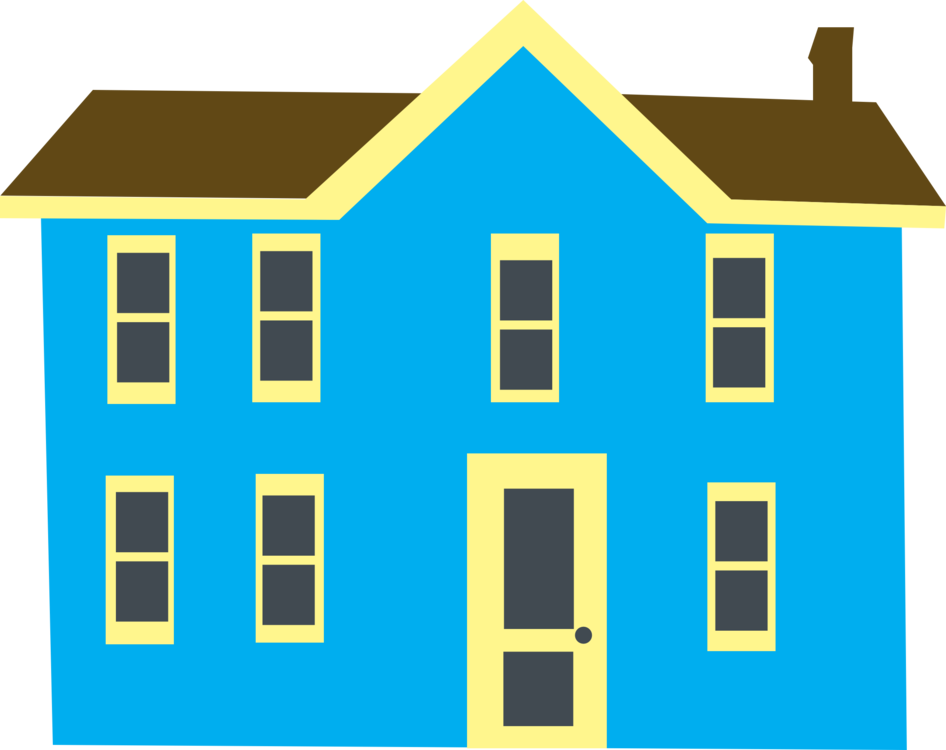Light Blue Clipart House - Blue House Clip Art (800x669), Png Download