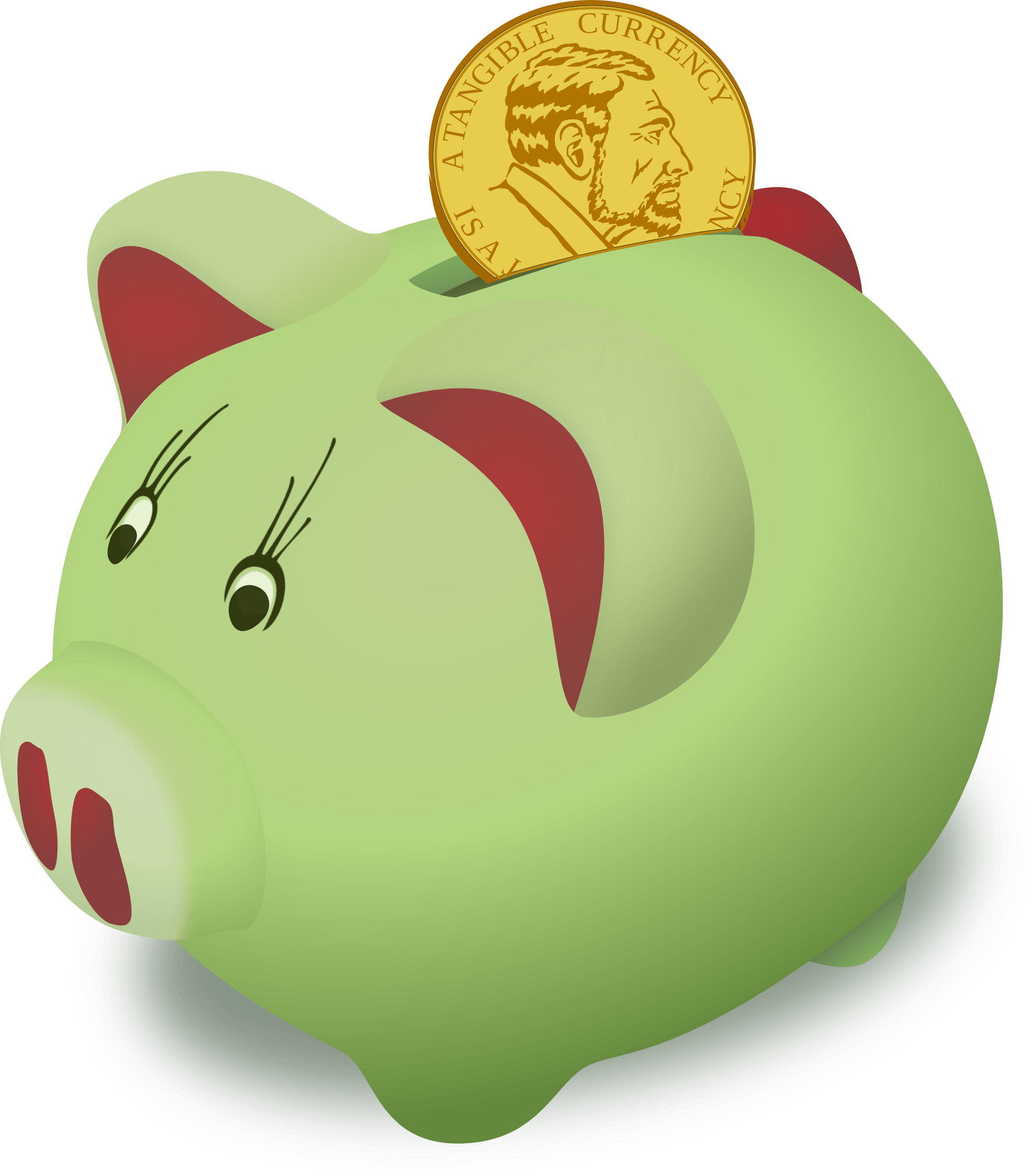 Flying Money Cliparts - Piggy Bank Clip Art (1979x2252), Png Download