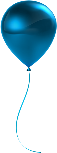 Single Blue Balloon Transparent Clip Art Blue Balloons, - Blue Balloon Transparent Background (224x600), Png Download