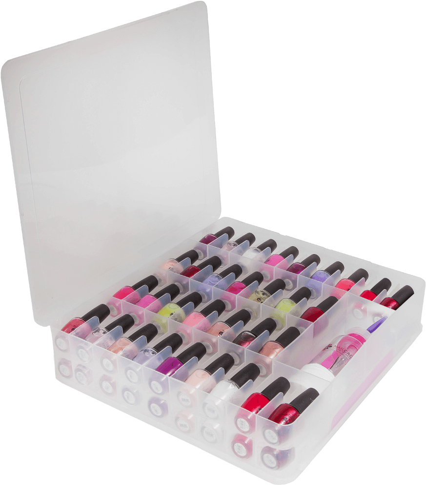 Nail Polish Organizer Opened - Nail Polish Storage (1000x1000), Png Download