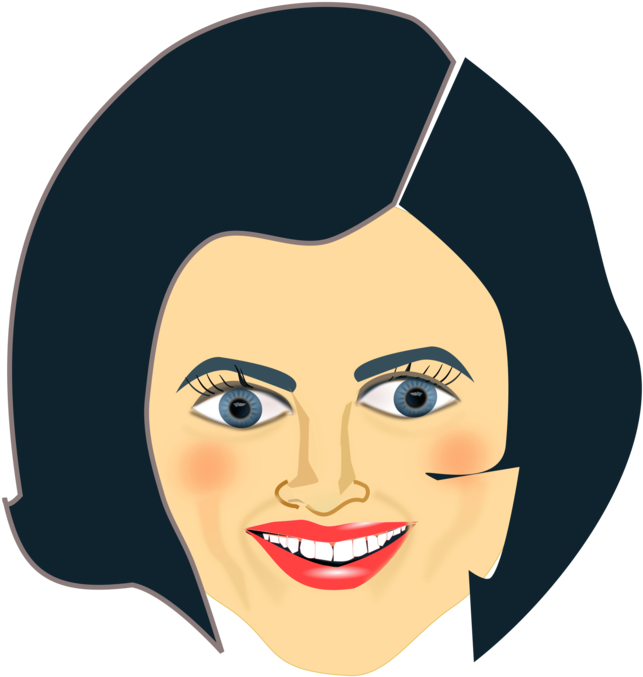 Smiley Face Woman Facial Expression - Middle Aged Woman Cartoon (750x750), Png Download