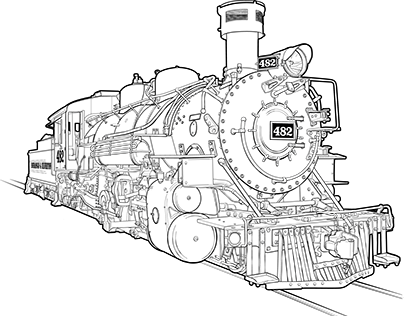 Steam Trains Drawing At Getdrawings - Train Drawing (404x316), Png Download