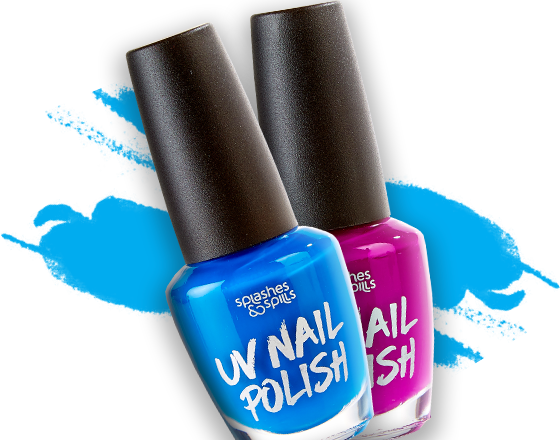 Uv Nail Polish - Splashes & Spills Halloween Nail Polish - Uv Blue (560x440), Png Download