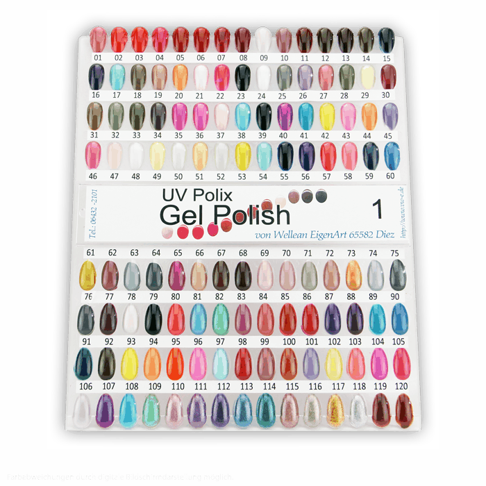Uv Gel Polish Colour Chart - Nail Polish (700x700), Png Download
