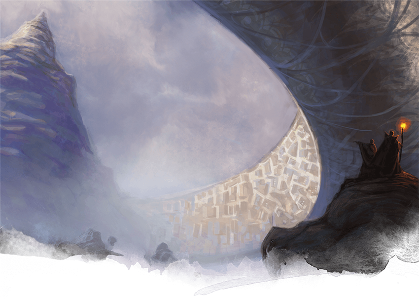 Gate-towns Of The Outlands - Painting (850x606), Png Download