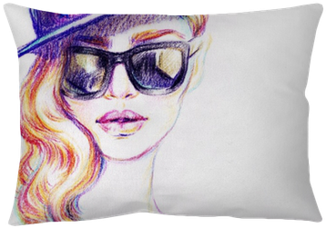 Woman In Sunglasses - Painting (400x400), Png Download