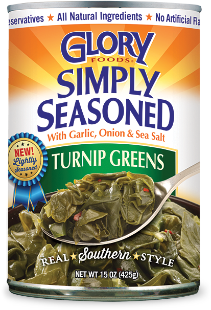 Simply Seasoned Turnip Greens - Glory Foods Sensibly Seasoned Collard Greens - 14.5 (600x700), Png Download