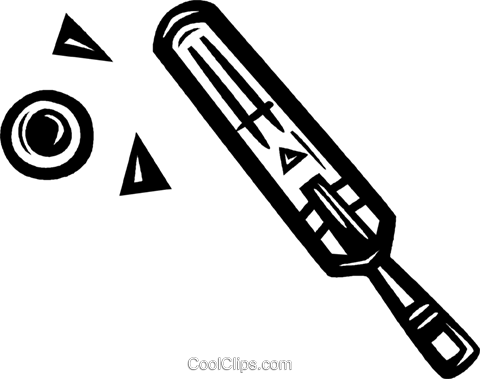 Cricket Paddle And Ball Royalty Free Vector Clip Art - Clip Art (480x379), Png Download