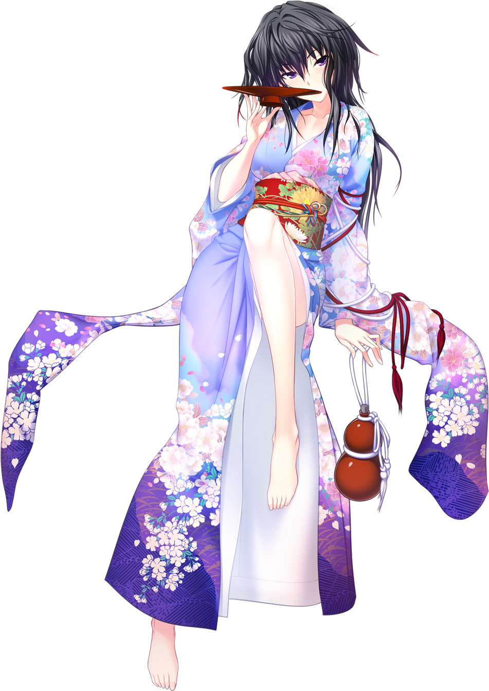 Download Png - Anime Female In Kimono (1200x1349), Png Download