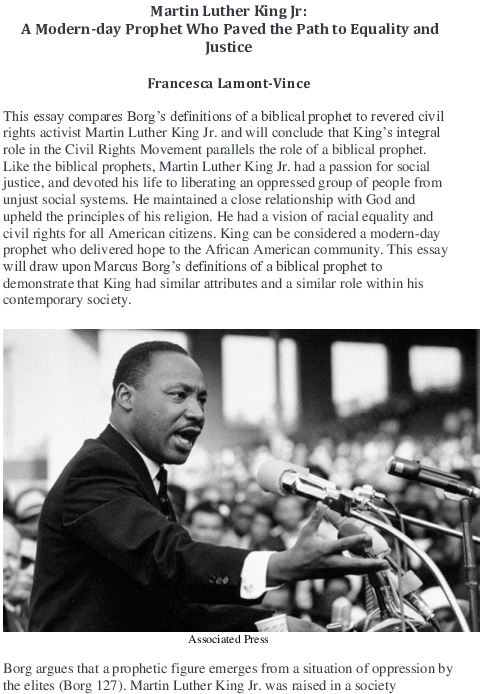 Docx - Martin Luther King Jr (595x842), Png Download