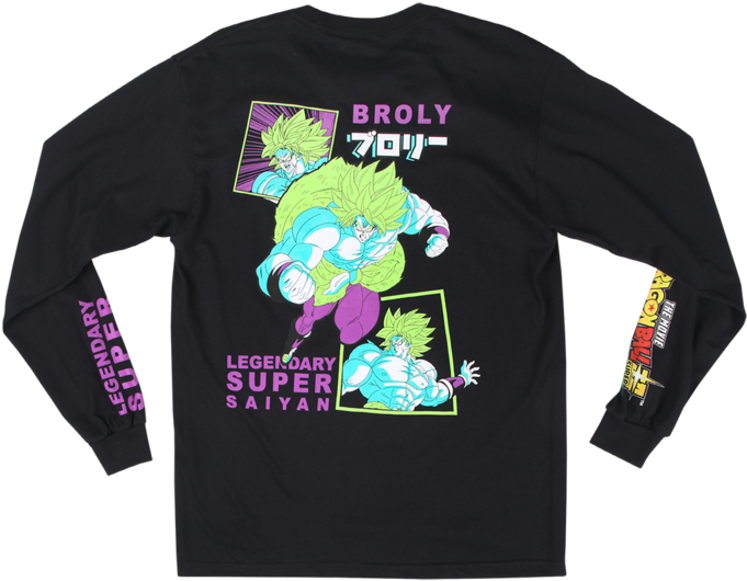 Dragon Ball Super Broly Black Longsleeve Tee - Sweatshirt (800x800), Png Download