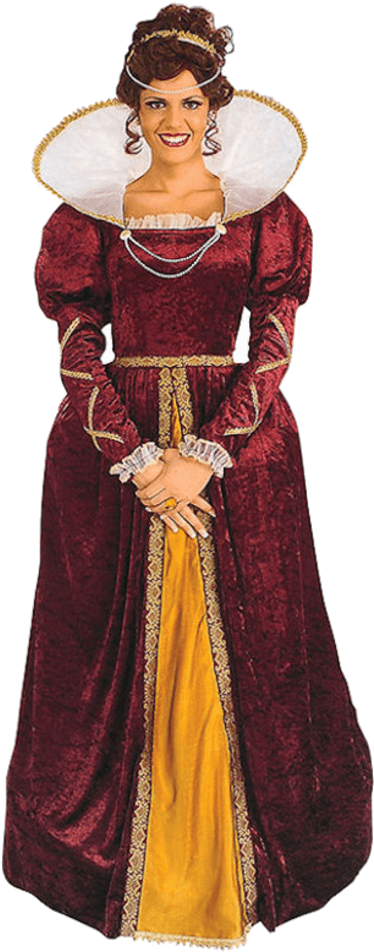 Adult Queen Elizabeth Costume - England Costume For Female (600x951), Png Download