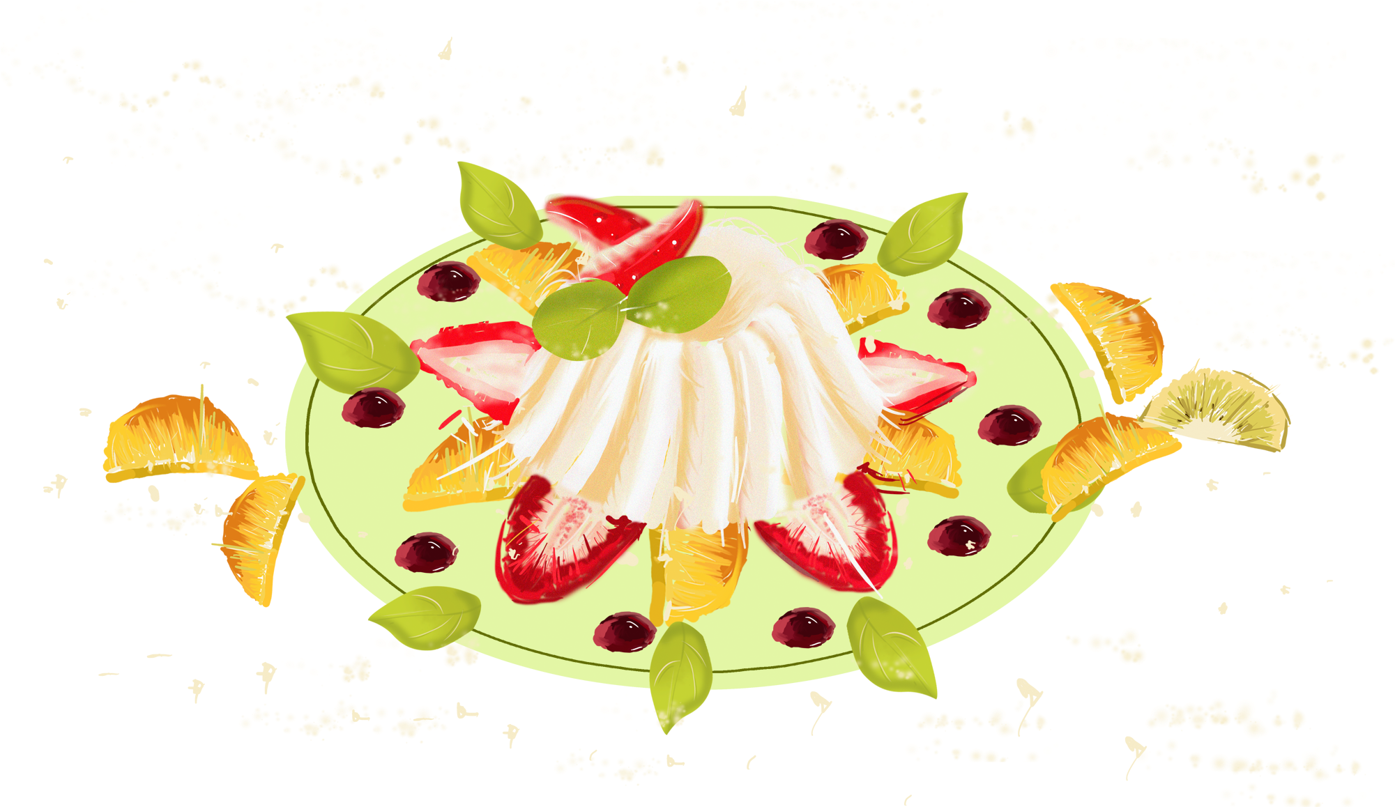 Plato Fruta Pastel Ensalada Png Y Psd - Illustration (2000x2000), Png Download