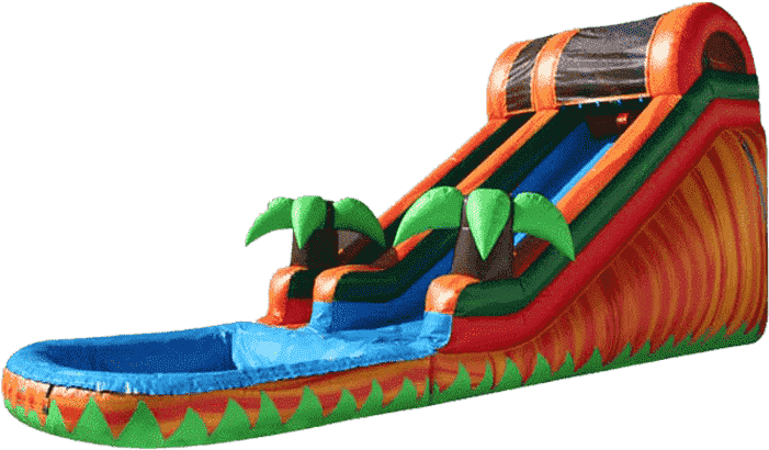 Tropical Water Slide - Inflatable (700x450), Png Download