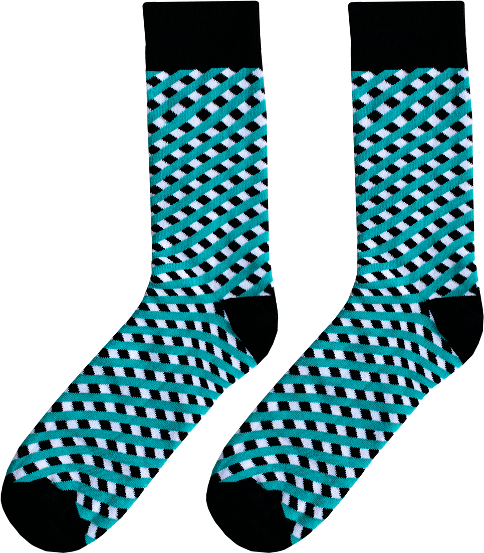 Fana & Fotter Socks Checkered Turquoise - Sock (1200x1200), Png Download