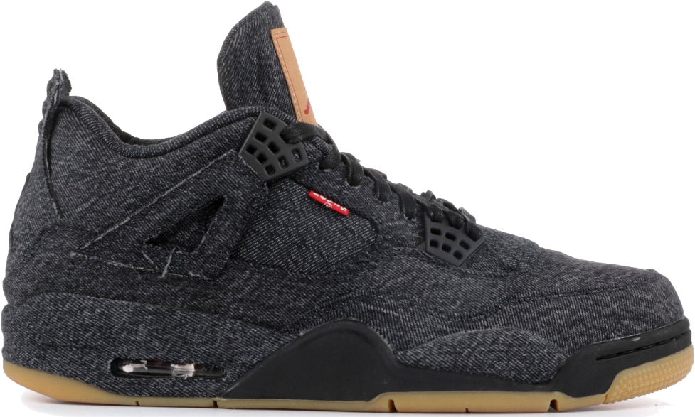 Jordan 4 Levis Black (1024x768), Png Download