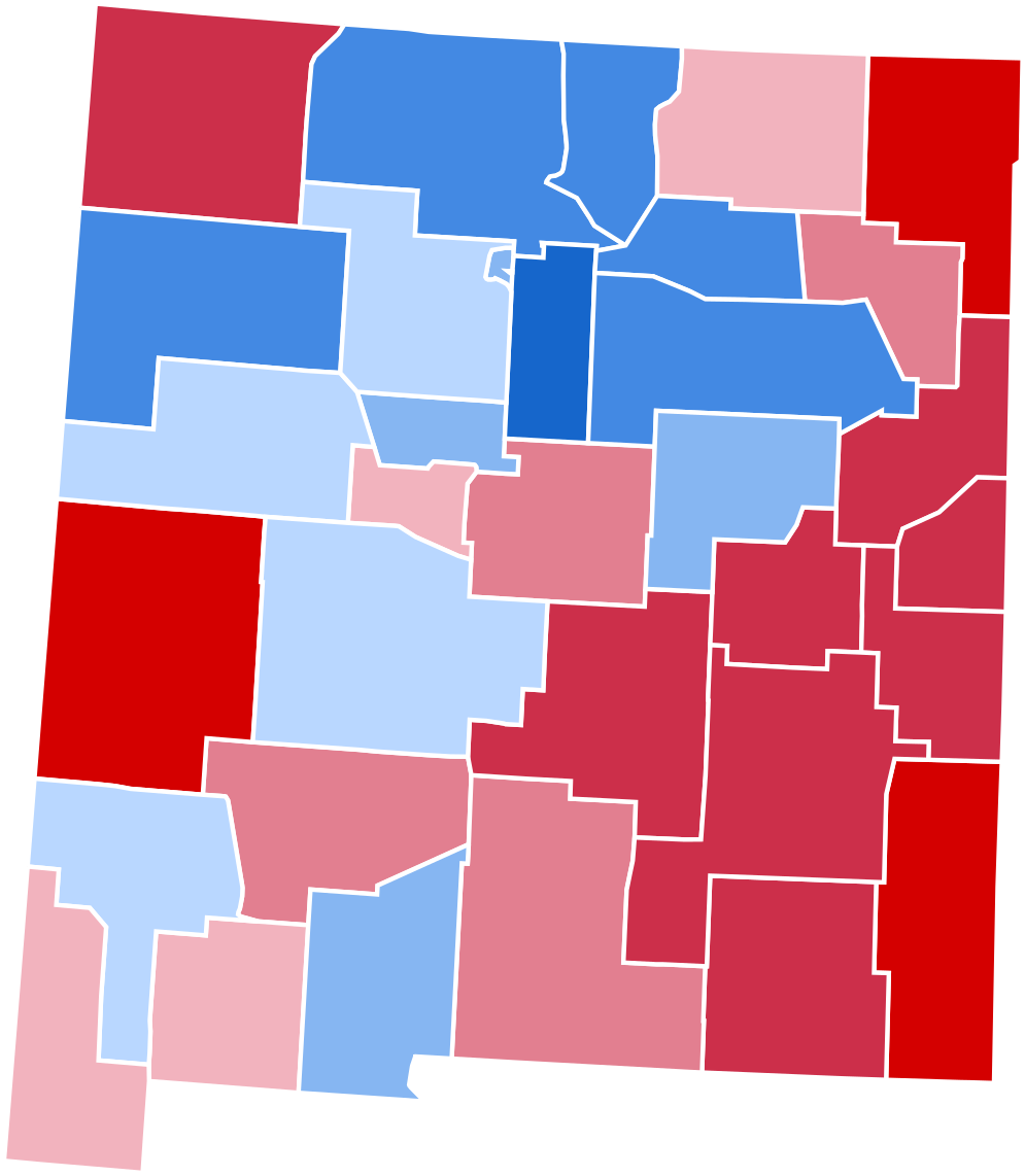 Map Of New Mexico Counties - New Mexico 2016 Election Results (1200x1240), Png Download