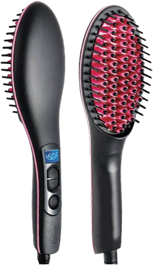 Simple Straight Ceramic Straightening Hair Brush - Straight Artifact Brush (600x976), Png Download