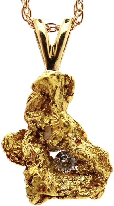 Unique Gold Nugget Diamond Pendant - Pendant (1024x768), Png Download