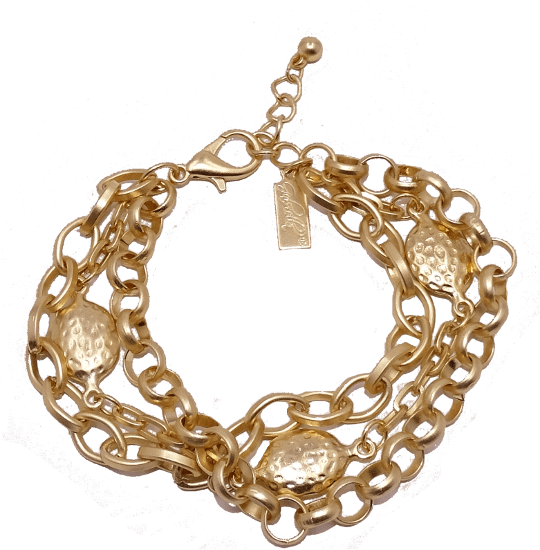 18k Yellow Gold Multi Strand Nugget Bracelet - Bracelet (864x864), Png Download