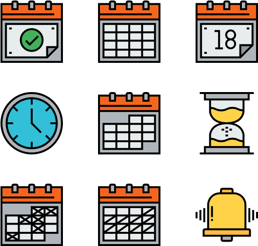 Time And Date Pack Color - Date Icon Color (600x564), Png Download