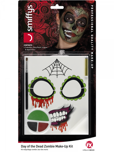 Face Painting Products Zombie Make Up Kit - Day Of The Dead Zombie Makeup (800x600), Png Download