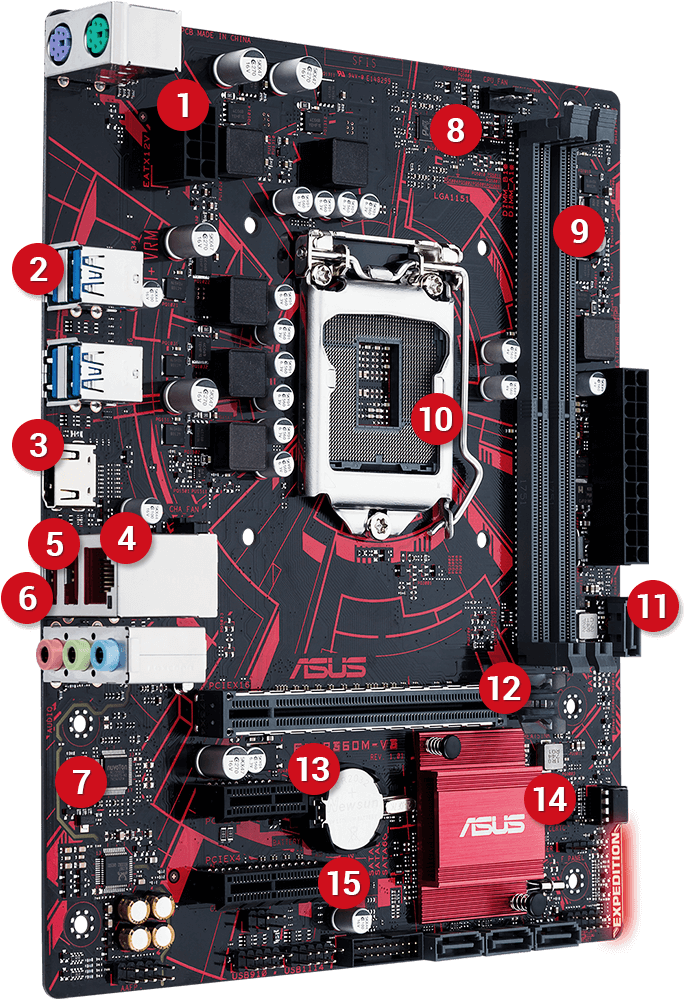 1 8-pin Power Connector - Asus Ex H310m V3 (720x1010), Png Download