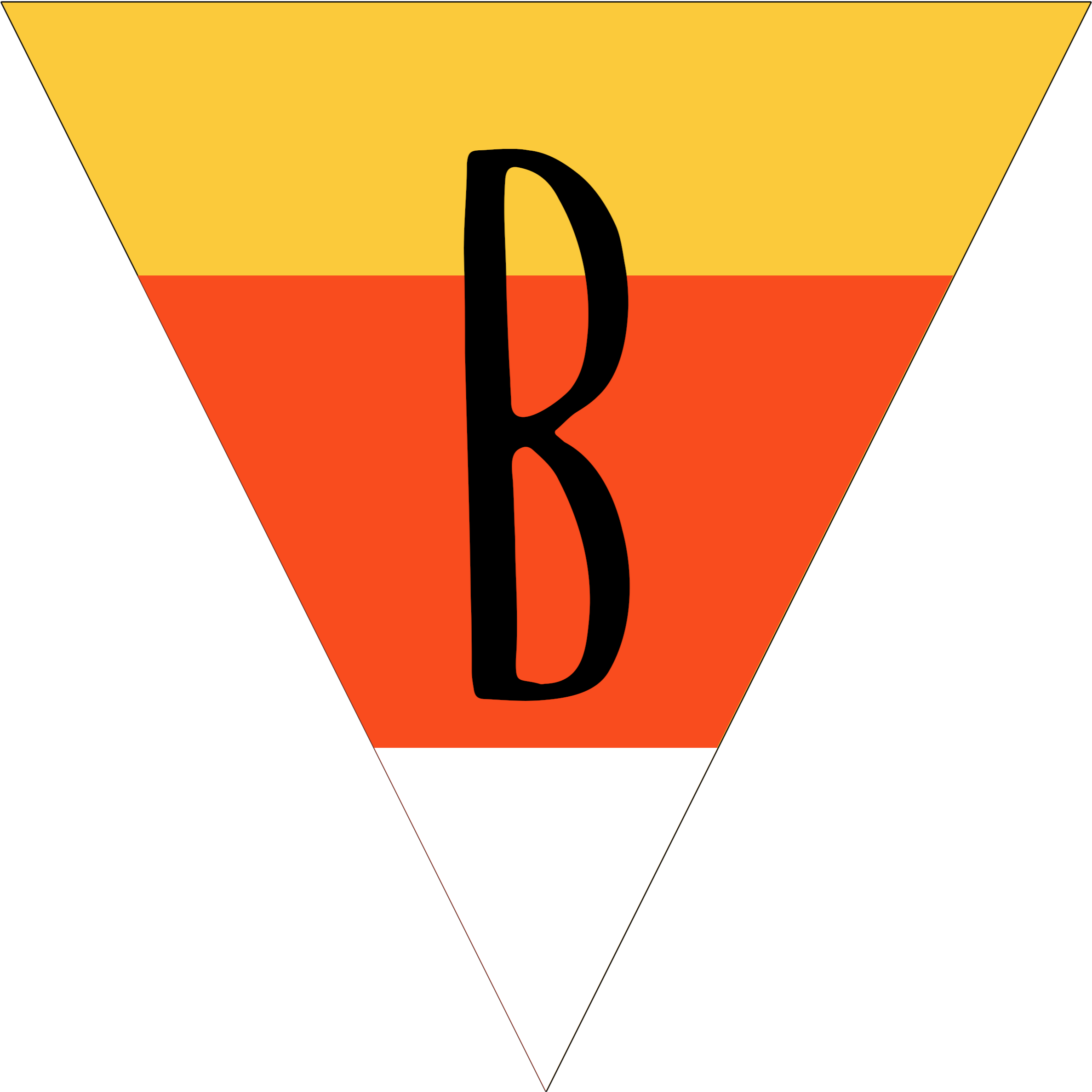Candy Corn Printable Banner Letter B - Halloween Letter J Transparent (2431x2431), Png Download
