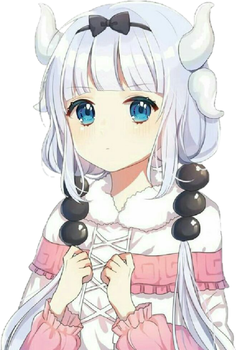 Kanna Sticker - Little Dragon Girl Anime (1024x1278), Png Download