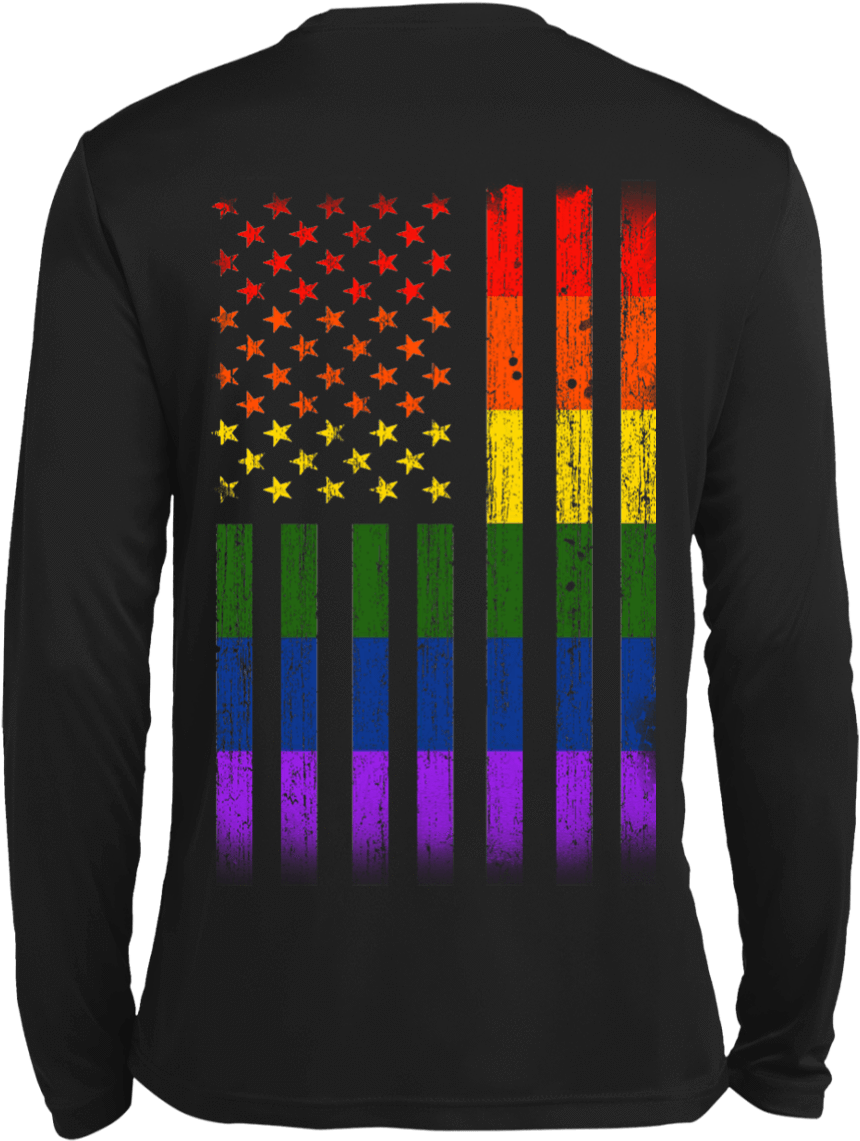 Rainbow Lesbian Gay Pride Lgbt America Flag - Sweater (1155x1155), Png Download