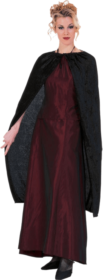 Panne Velvet Cape - Schwarzes Cape (600x951), Png Download