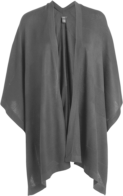 Pattern-knit Cape Black - Clothes Hanger (888x888), Png Download