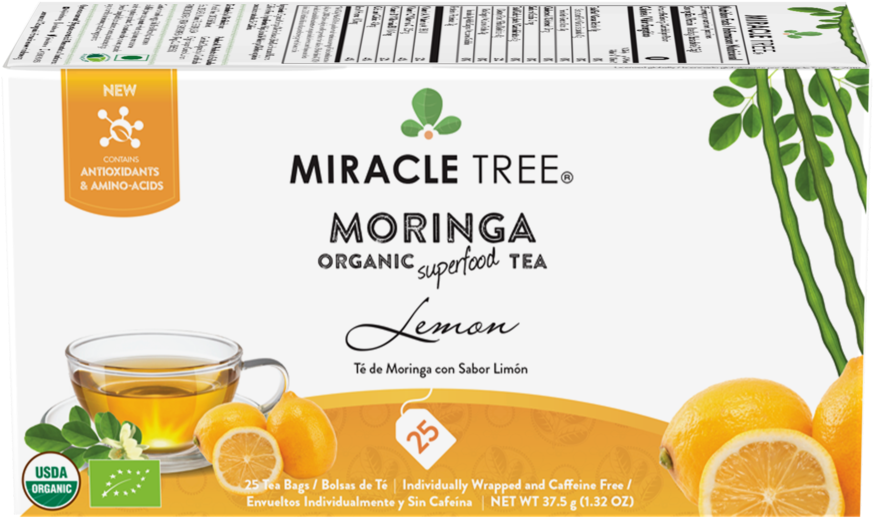 Organic Moringa Superfood Tea, 25 Individually Sealed - Miracle Tree Moringa Organic Superfood Tea (1024x1024), Png Download