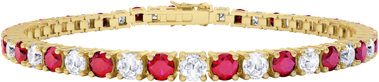 Very Stardust Ruby And Diamond Eternity Silver Tennis - Bracelet (750x750), Png Download