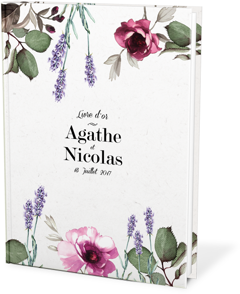 Livre D Or Mariage Personnalise A4 Fleurs Provence - Garden Roses (700x700), Png Download