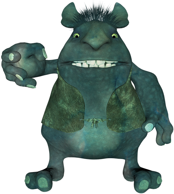 Troll Monster Beast Goblin Fantasy Ogre Shrek - Illustration (684x720), Png Download