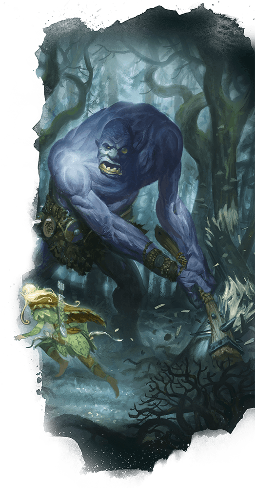 Ogre Fight - D&d Winter Eladrin Art (523x1000), Png Download