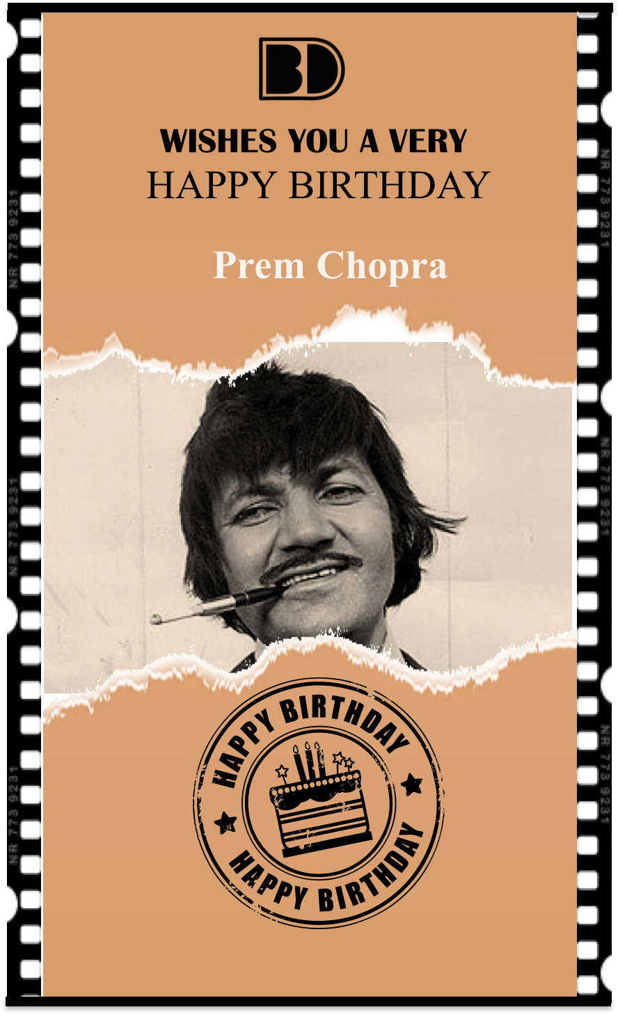 Prem Chopra Is An Indian Actor In Hindi And Punjabi - Salman Khan Wishing Happy Birthday (887x1473), Png Download