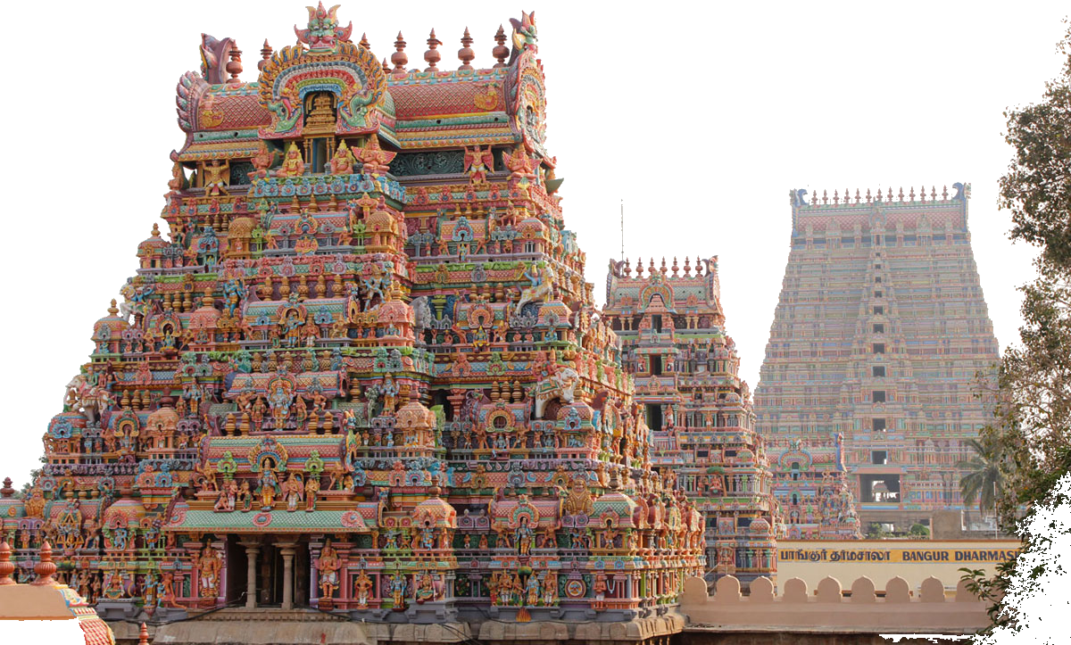 Image Of South Indian Temple Style - Sri Ranganathaswamy Temple (1200x723), Png Download