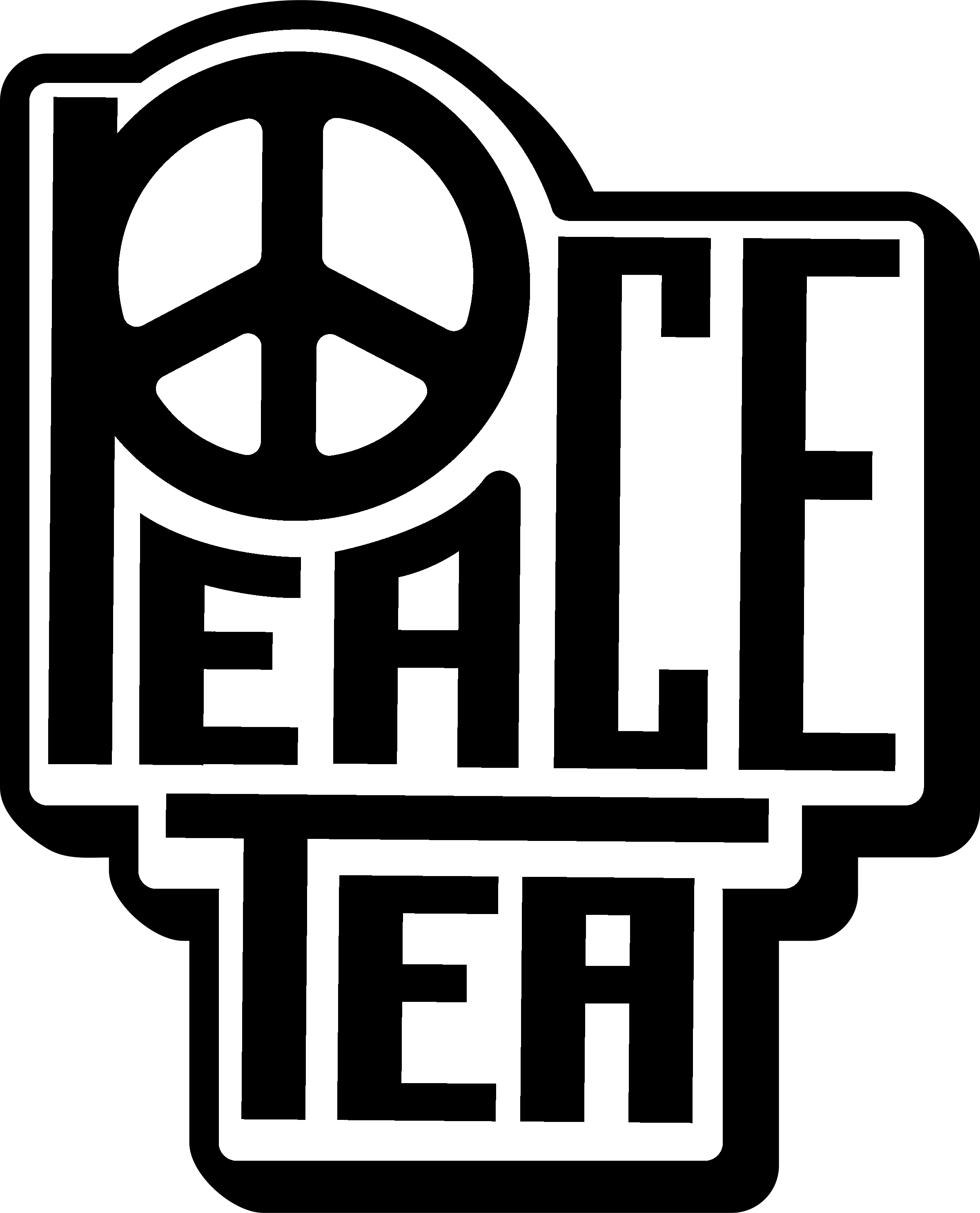Peace Tea Logo Black And White (2400x2970), Png Download